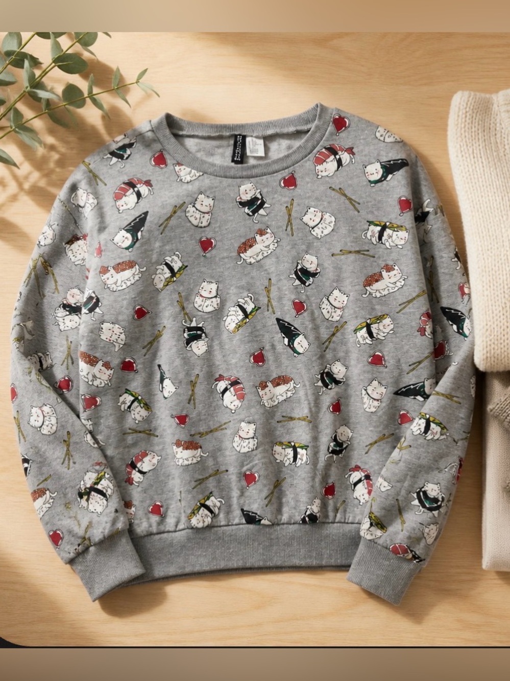 Divided Kids Gray Cat Print Sweatshirt